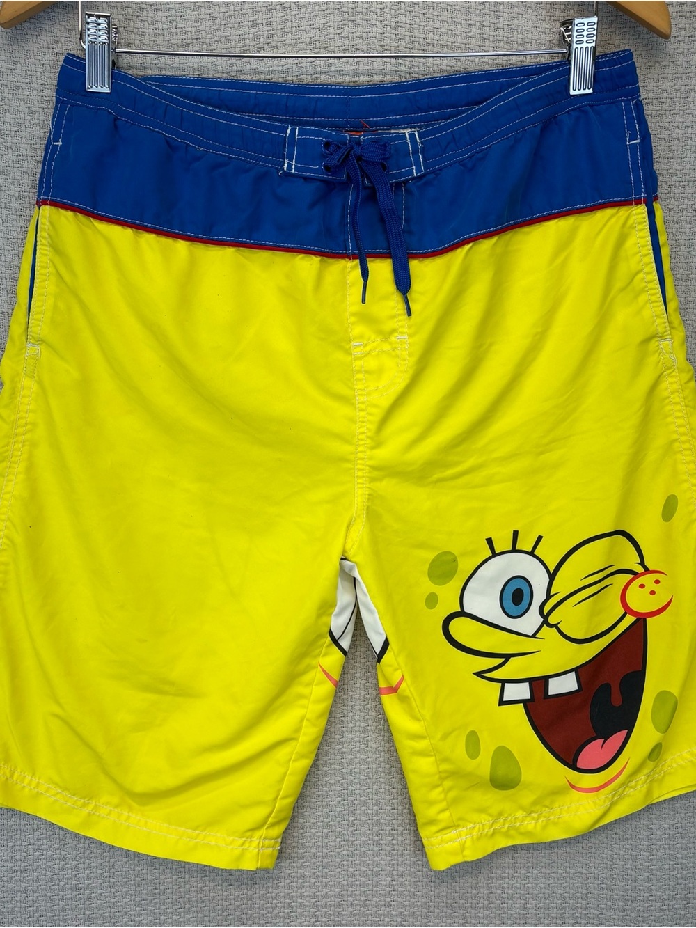Nickelodeon Men’s SpongeBob Yellow and Blue Swim Trunks